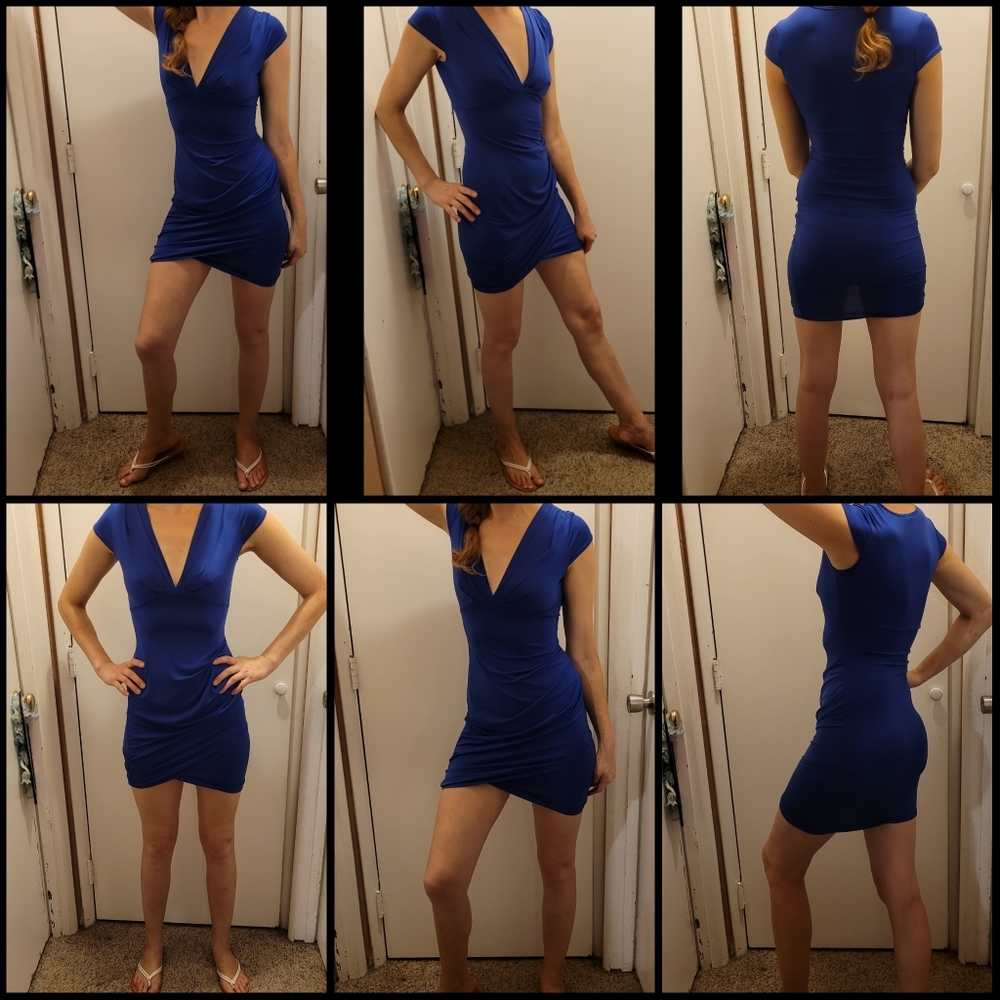 🥂🌟XS Charlotte Russe asymmetrical ruched dress